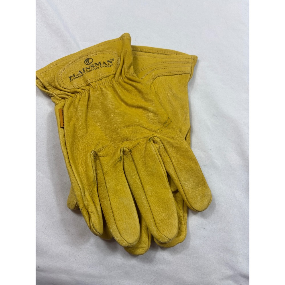 Plainsman Premium Cabretta Leather Work Gloves Yellow XL 413423 Mens Utility
